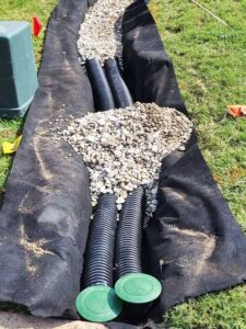 French Drain Installed in a Trench