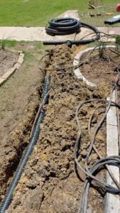 French Drain trenching and installation