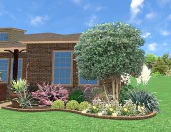 Front yard landscape makeover, Little Elm Texas, 3D digital landscape design
