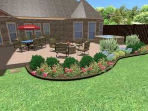 Frisco outdoor design project, outdoor kitchen, backyard patio, landscape plant bed