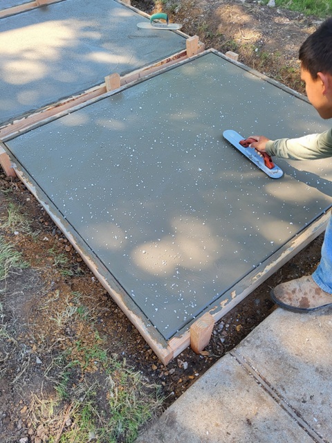 Rock Salt Finished Concrete Patio